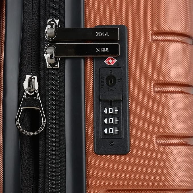 Traveler's Choice Archer Polycarbonate Hardside Spinner Luggage Set, Tie Down Straps, Orange, 2-Piece