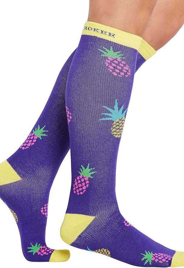 Cherokee Women's 10-15mmHg Compression Socks – Fun Print Knee Highs with Light Support, Soft Feel - PRINTSUPPORT