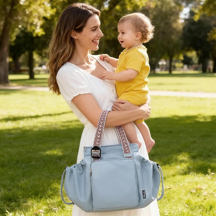 Everyday Bag Tote for Women, Spacious Diaper Bag with 16 Pockets, Durable Travel Bag, Sleek Work Shoulder Bag | 16 Pockets Org, Lay-Flat Design, 3-in-1 Versatility, Work & Travel Tote, Water-Resistant, Lightweight