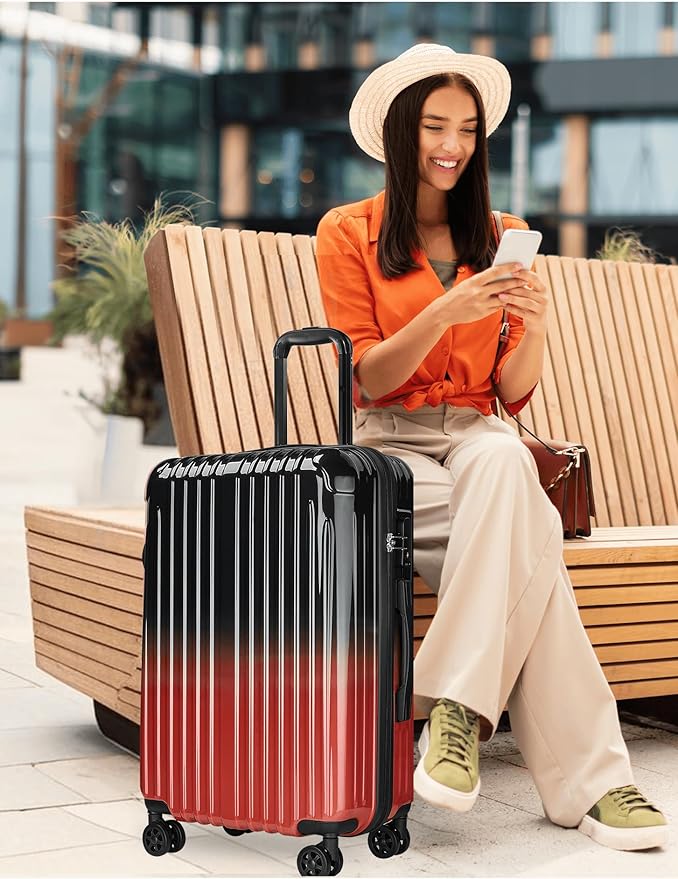 27 inch Luggage - Airline Approved Suitcases with Spinner Wheels, Built-In TSA Lock，Hard Shell Expandable Suitcases