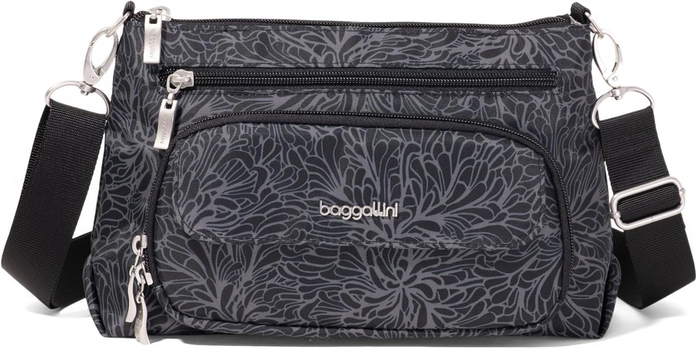 Baggallini Original Everyday 11x7.5 Crossbody Bags Rfid Protected Lightweight Nylon Zippered Travel Purse