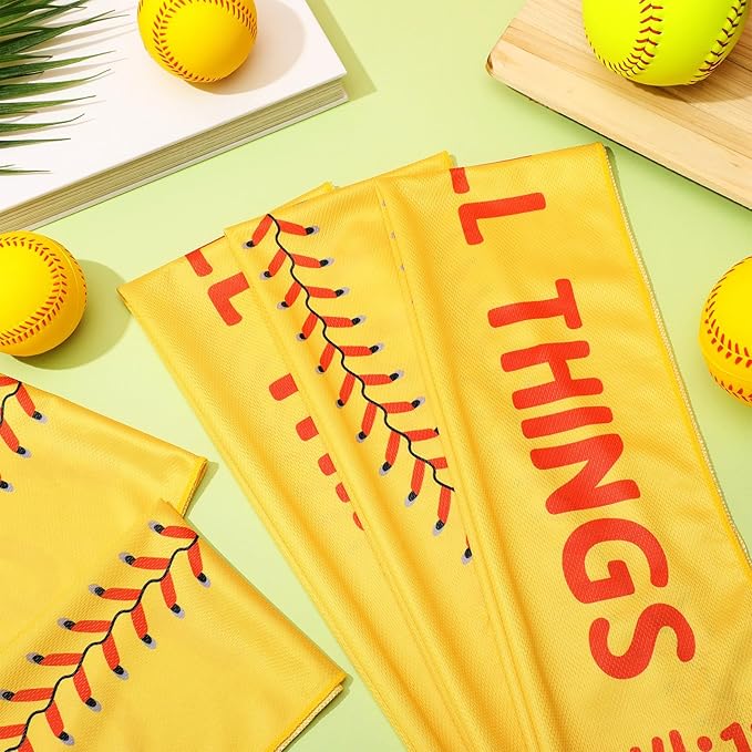 20 Pcs Softball Cooling Towel Softball Team Gifts Favors for Men Bible Verse I Can Do All Things Workout Sweat Rags for Neck and Face Microfiber Towel for Gym, Camping, Outdoor Sport