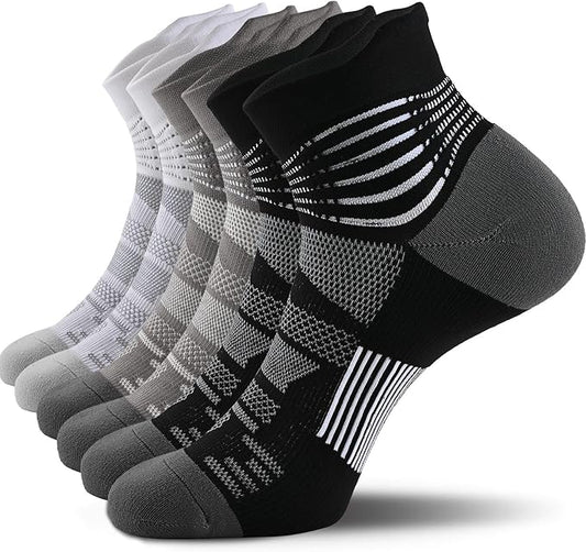 IRAMY Compression Ankle Support Socks Coolmax Wicking Cushioned Athletic Plantar Fasciitis Relief Men Women 2/3/4 Pairs