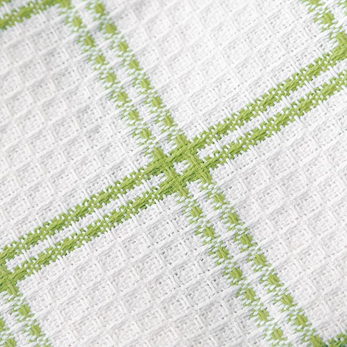 T-Fal Premium Waffle Dish Cloths: Highly Absorbent, Super Soft Long Lasting - 100% Cotton, 12"x13" Flat Waffle Dish Towel for Cleaning & Drying Dishes, (4-Pack), Green