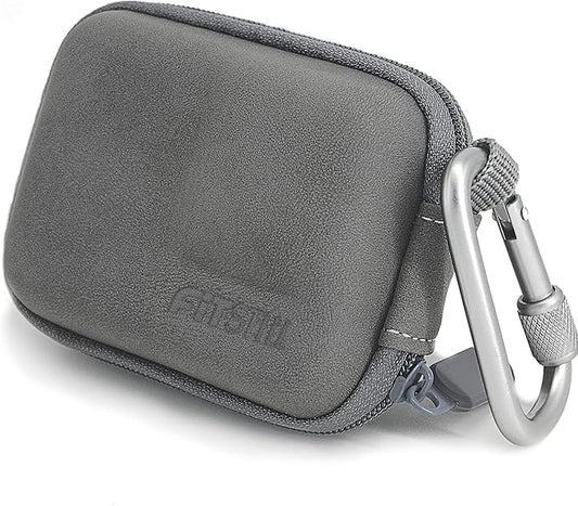 FiTSTILL Grey PU Mini Carrying Case for Go Pro Hero 13/12/11/10/9/8/7/(2018)/6/5 Black,Hard Shell Travel Storage Case for DJI Osmo Action,AKASO,Campark,YI Action Camera and More