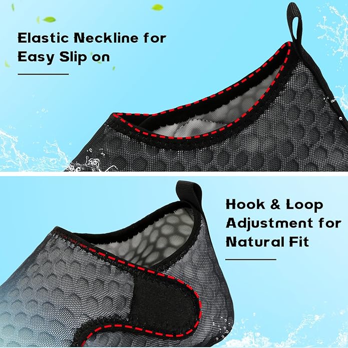 Scurtain Barefoot Water Shoes for Women Men Beach Swim Aqua Socks Summer Quick-Dry Sandals Slippers