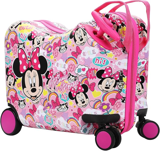 Bioworld Minnie Mouse Ride-On 18" Suitcase For Kids & Toddlers