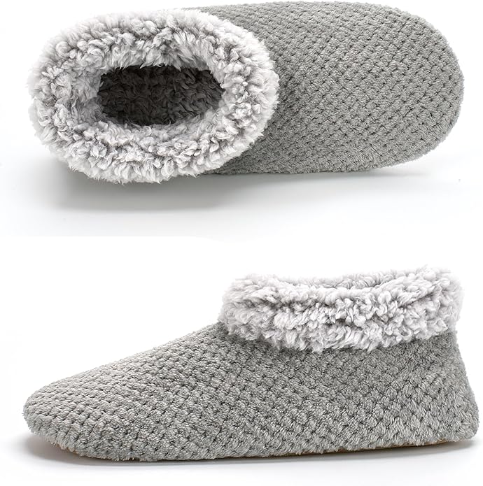 Cozylook Fuzzy Slippers for Women Indoor, Warm Bedroom Slip On Shoes, Winter Fluffy House Socks with Grippers, Cozy Christmas Gifts Unique