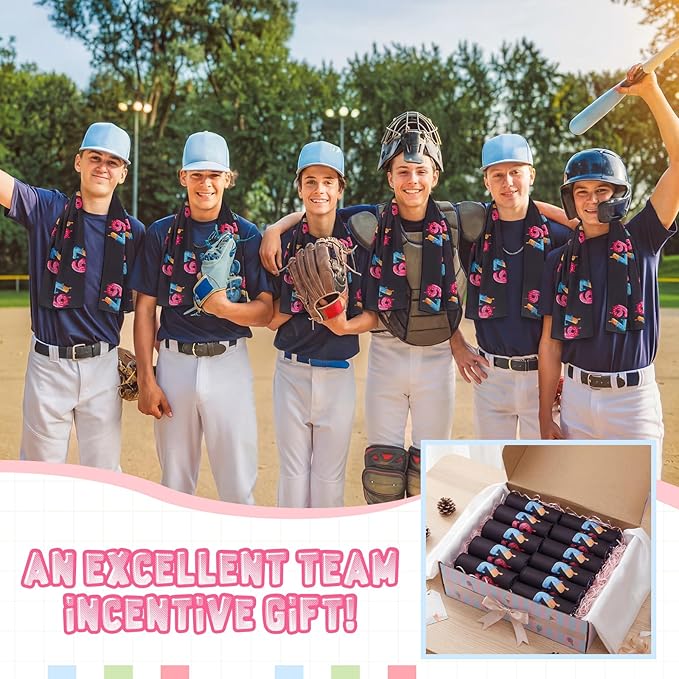 12 Pcs Six Seven Ice Cream Drip Cooling Towel 40"x12" Swim Pool Towel Cooling Baseball Softball Team Gift Youth Gift for Hot Weather Workout Gym Sport Party Favors (67 Ice Cream)