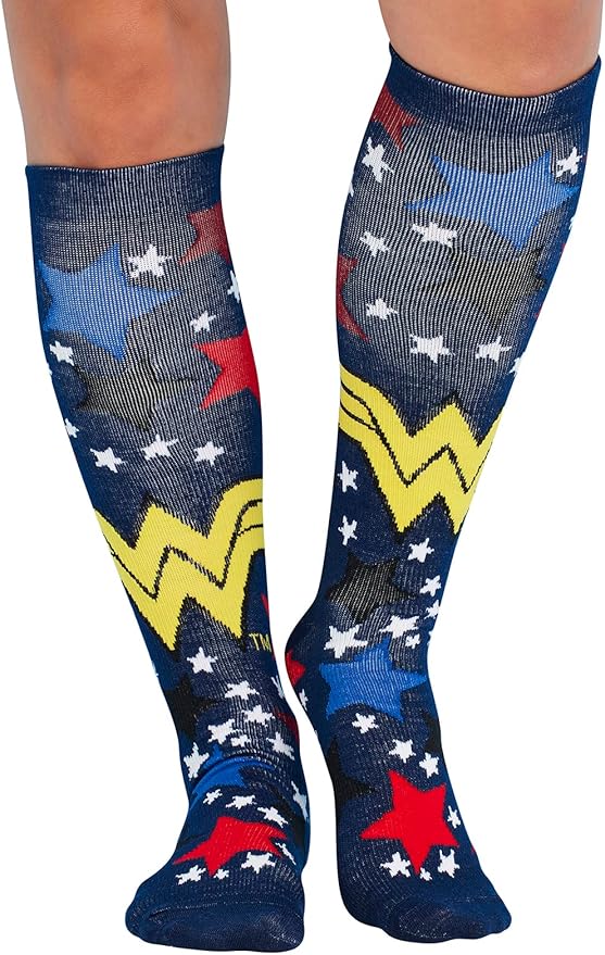 Cherokee Women's 10-15mmHg Compression Socks – Fun Print Knee Highs with Light Support, Soft Feel - PRINTSUPPORT