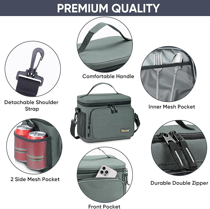 BALEINE Insulated Lunch Bag for Men Women, 22 Can Leakproof Cooler Bag with Adjustable Shoulder Strap for Work Picnic, Lunch Box for Women Men (Large, Blue)