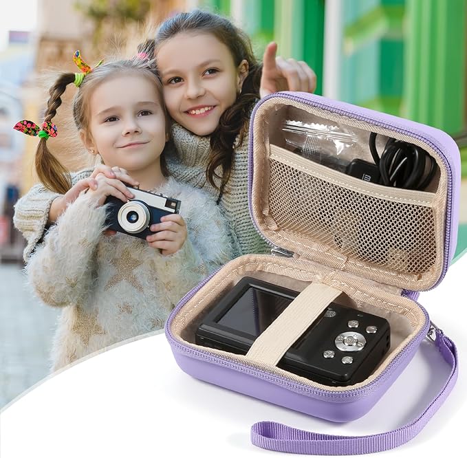 Camera Case for AbergBest 21 Mega Pixels 2.7" LCD Rechargeable HD/Kodak Pixpro/Canon PowerShot ELPH 180/190/Sony DSCW800/DSCW830 Cameras, Travel Carrying Protective Case for Digital Camera - Purple