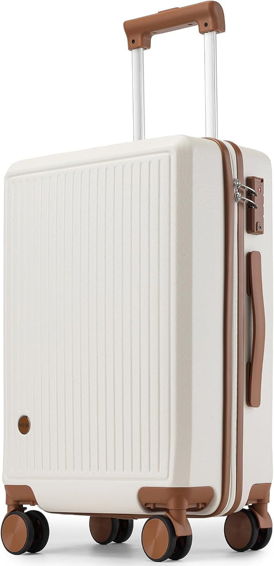 Carry on Luggage with Spinner Wheels, 22x14x9 Airline Approved Carry-on Suitcase, Small Hardside Luggage with TSA Lock,Hard Shell Suitcase,Hard Case for Travel (White, 20-Inch)