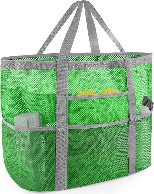 SRISE Mesh Beach Bag - Large Beach Tote Bag for Family Beach Bag for Toys & Vacation Essentials