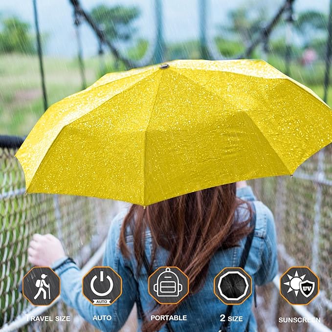 MRTLLOA 42/49 Inch Compact Travel Essentials Umbrella for Rain, Lightweight, Portable, Automatic, Strong, Waterproof Folding Umbrellas for Women, Men and Teenagers