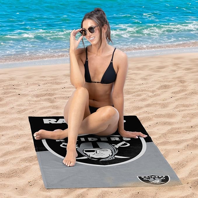 Northwest NFL Oversized Microfiber Beach Towel, 60 x 70 Inches – Quick Dry, Sand Resistant, Lightweight, Highly Absorbent, Shibori Design