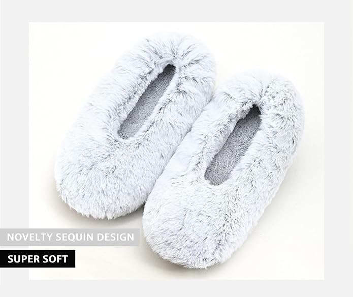 DICUIRD Women's Ballerina Slippers Lightweight House Slippers with Stretchable Heel Design