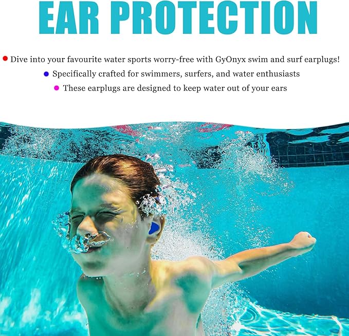 4 Pair Moldable Silicone Ear Plugs for Swimming, Sleeping, Concerts, Reusable Waterproof Swimming Ear Plugs for Kids, Adult, Men, Women, Water Play Accessories for Surfing, Floating, Pool