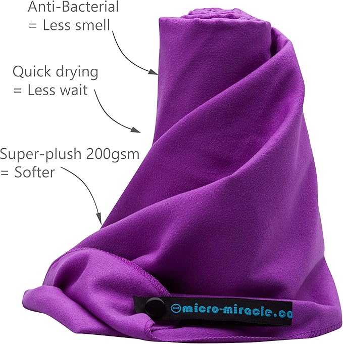 2-Pack Microfiber Towel - XXL Travel Quick Dry and Extra Soft Microfiber Towels, Lightweight and Compact for Gym, Swim Practice, Travel, Backpacking, Camping, RV, Beach, Camping