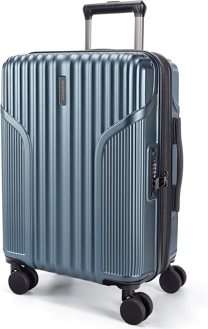 BAGSMART Carry On Luggage 22x14x9 Airline Approved, Lightweight luggage with Spinner Wheels, 20 Inch Expandable Hardside Carry On Suitcase with TSA Lock Rolling Travel suitcase Carry-On, Royal Blue