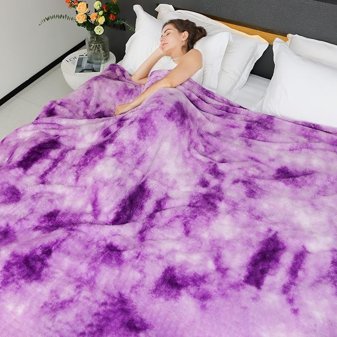 MUGD Big Blanket Fuzzy Soft Cozy Purple Throw Blanket Throw Blanket for Bed Queen Size