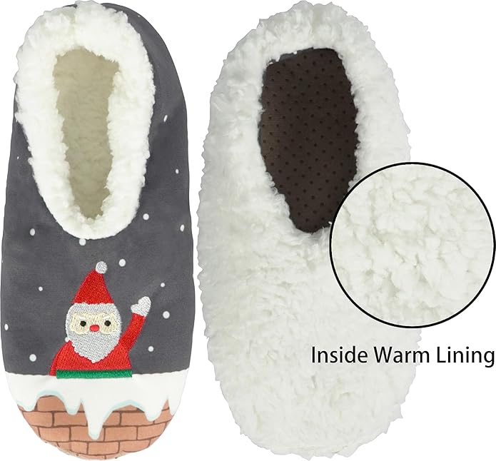 BenSorts Fuzzy Slipper Socks for Women Funny House Slippers with Grips