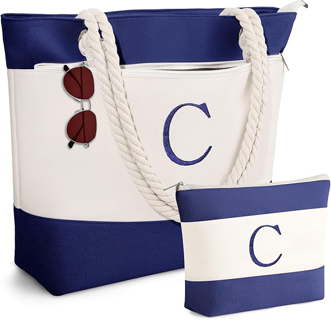 YOOLIFE Beach Bags for Women - Travel Canvas Beach Tote, Pool Waterproof Bag, Travel Essentials, Gifts for Women Birthday