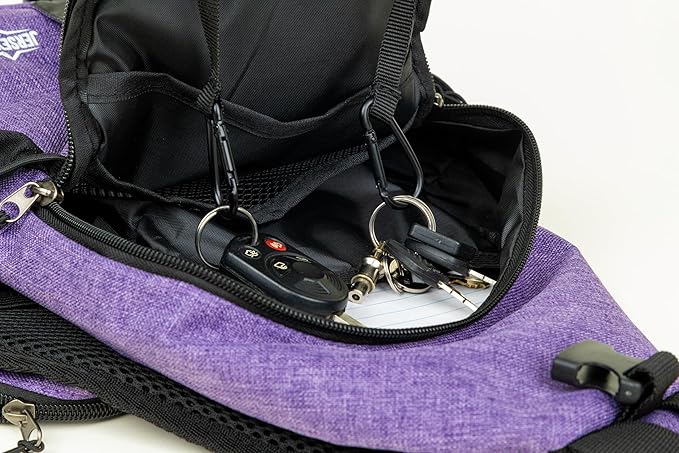 Crossbody Sling Bag – Anti-Theft Carryall Daypack Backpack with Adjustable Chest Strap for Travel or Hiking (Purple)