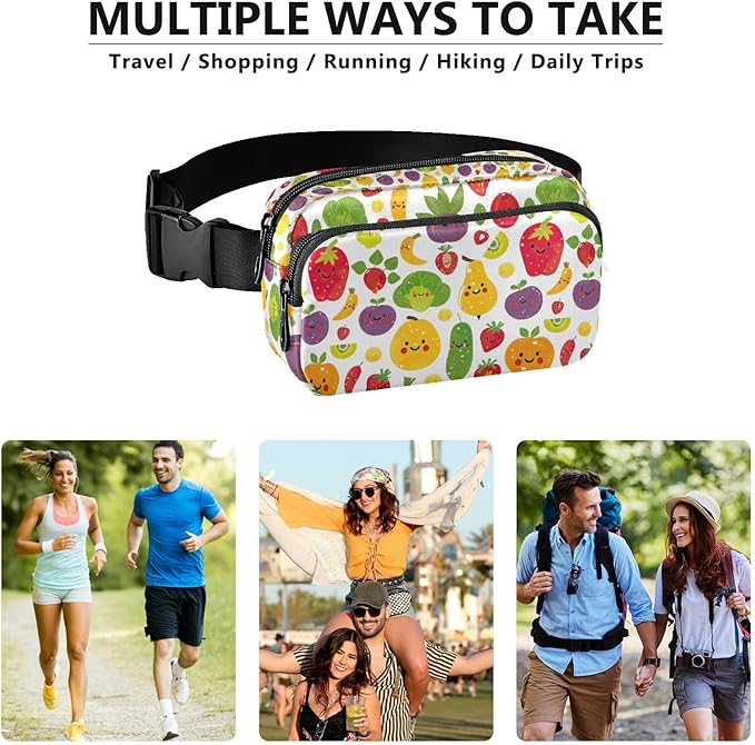 Cute Fruits Vegetable Fanny Pack for Women Men Water Resistant Fashion Waist Packs with Adjustable Strap Belt Bag for Travel Workout Jogging Hiking 21218838