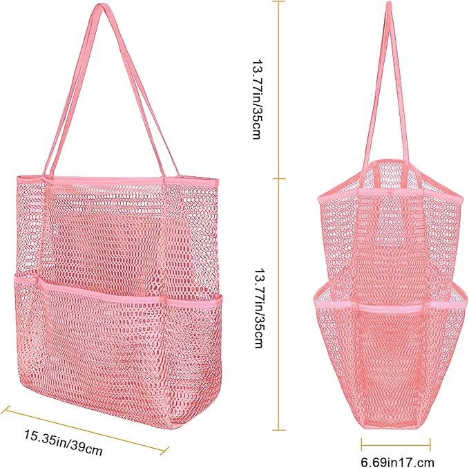 Mesh Beach Tote Bags for Women Sandproof Large Shoulder Pool Swimming Bag Summer Vacation Essentials Inner Pocket