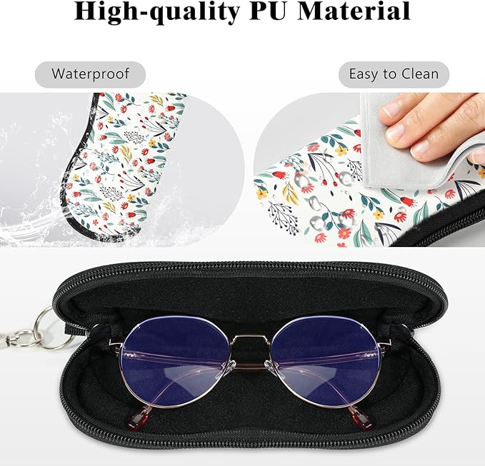 MoKo Sunglasses Soft Case Ultra Light Neoprene Zipper Eyeglass Case for Men Women