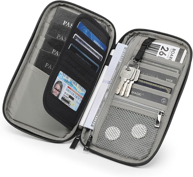 VanFn RFID Travel Passport Wallet, Family Passport Holder, Trip Document Organizer P.Travel Series