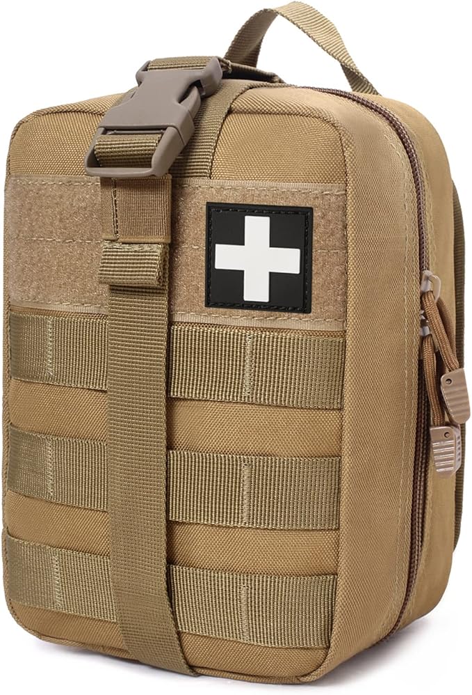 Molle Pouch, Sturdy 600D Nylon Tactical Medical Pouch,Rip-Away EMT First Aid Pouch (Bag Only)