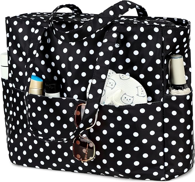 LEDAOU Large Beach Bag Women Waterproof Sandproof Zipper Beach Tote Pool Bag for Swim Gym Grocery Travel with Wet Pocket | Waterproof, Sandproof, Zipper, Pool, Gym, Grocery