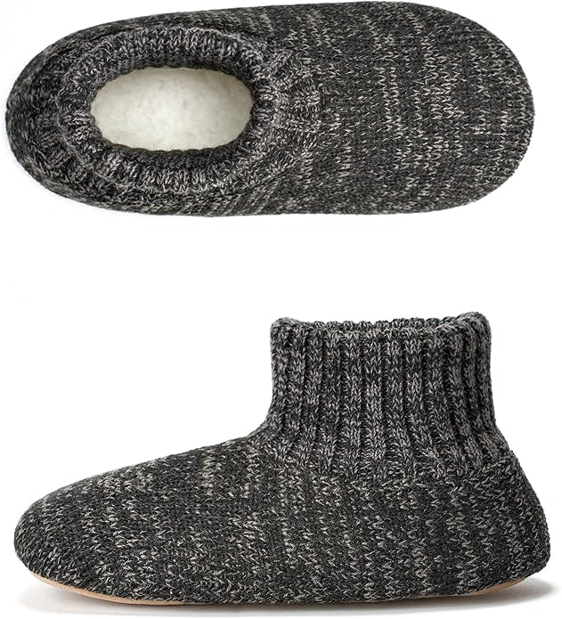Cozylook Men's Slipper Socks with Grips, Fuzzy Indoor Slippers for Men, Soft Warm Winter Socks with Non-slip Soles