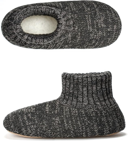 Cozylook Men's Slipper Socks with Grips, Fuzzy Indoor Slippers for Men, Soft Warm Winter Socks with Non-slip Soles