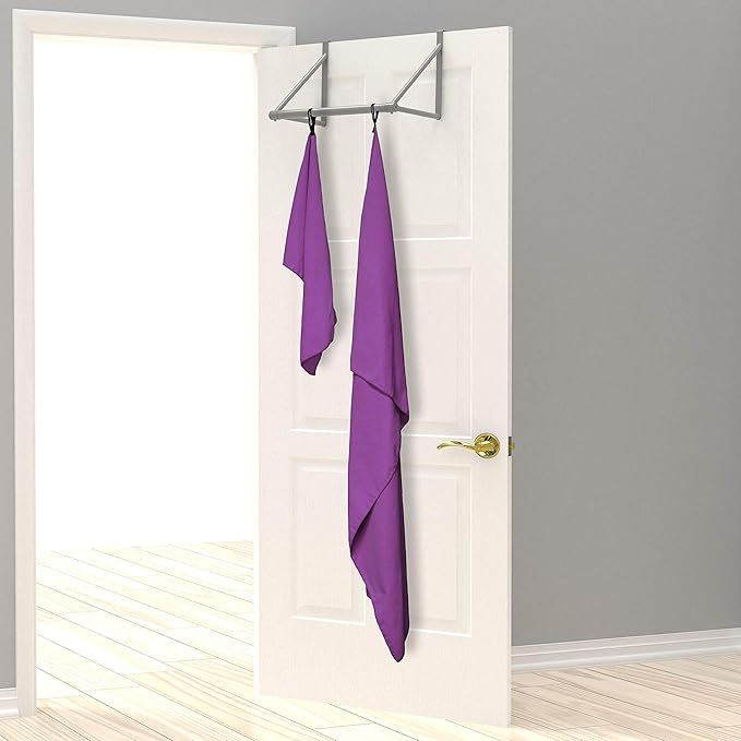 EPAuto Microfiber Fast Drying Towels 2-Pack (60" x 30", 24" x 15") for Travel, Gym, Camping, Beach and Backpacking, Purple
