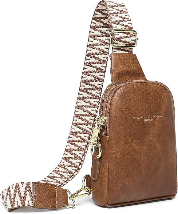 INICAT Small Sling Bag for Women Everyday & Travel Crossbody Bags Lightweight Cross Body Purses Vegan Leather