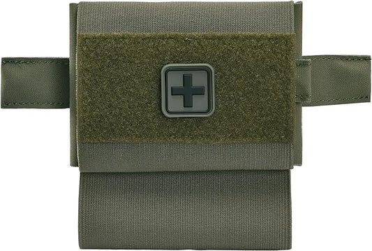 2-in-1 Micro Med Kit Med Pouch Tactical Mini First Aid Pouch Empty Small IFAK Pouch Compact Med Pouch EDC Bag with Tourniquet Holder |MOLLE Belt IFAK Micro Trauma Kit Pouch