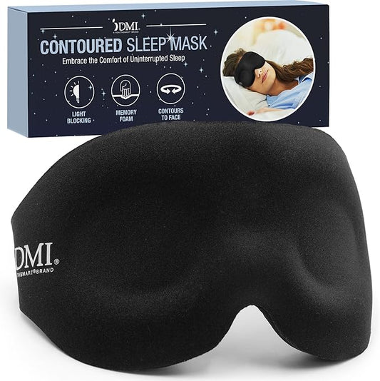 DMI Contoured Cloud Rejuvenation Sleep Mask | Zero Pressure | Game-Changing Comfort | 3D Eye Masks for Sleep | Adjustable Strap, Breathable & Soft, 100% Blackout Technology