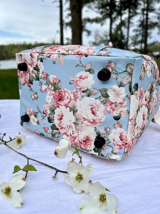 Kwang Min Insulated Insulated Cooler Bag,Reusable Large Lunch Bag for Women, Great for Outdoors,Camping,Party,Premium Quality,Adjustable Strap,Foldable
