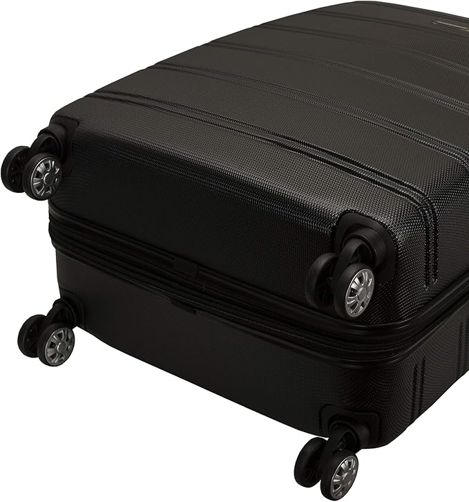 Rockland Melbourne Hardside Expandable Spinner Wheel Luggage, Black, 3-Piece Set (20/24/28)