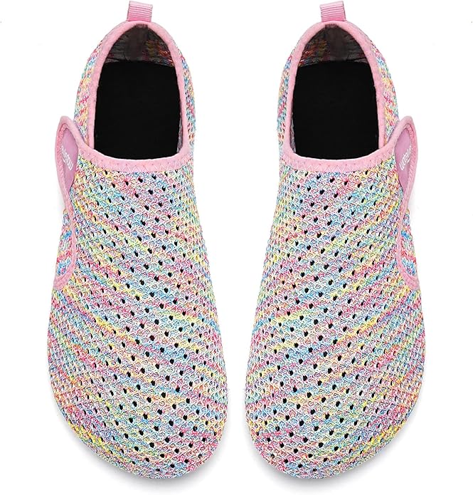 WateLves Water Shoes for Women Men Swim Beach Aqua Socks Quick Dry Barefoot House Slippers Travel Shoes with Adjustable Magic Tape for Pool Diving Boating Yoga Surf