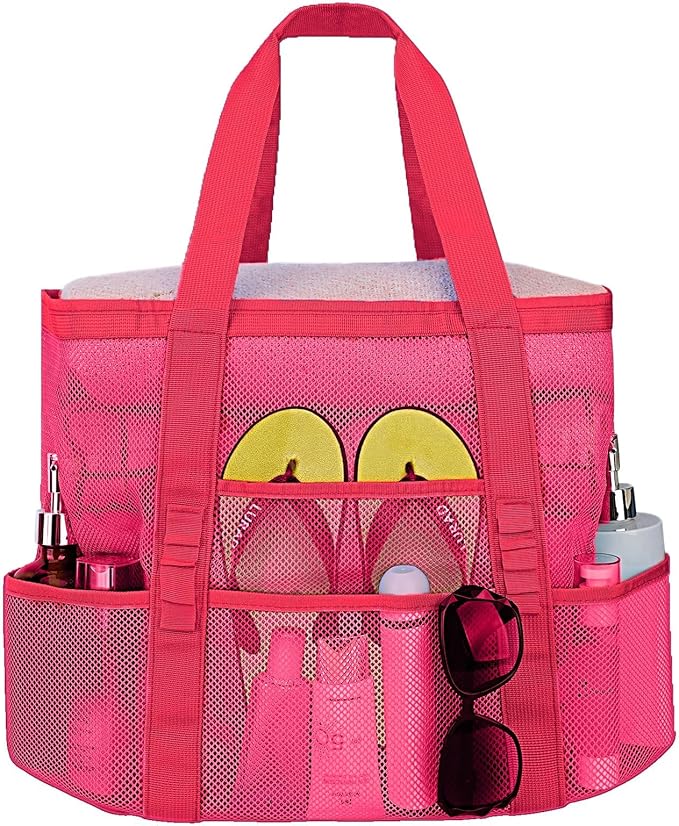Mesh Beach Bags for Women - Family Beach Tote Bag for Toys, Towels, Travel Vacation Cruise Essentials