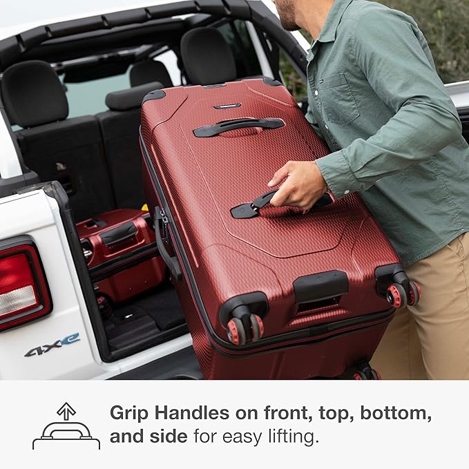 Traveler's Choice Maxporter II Polycarbonate Hardside Trunk with Spinner Wheels, Red, 31-Inch Trunk