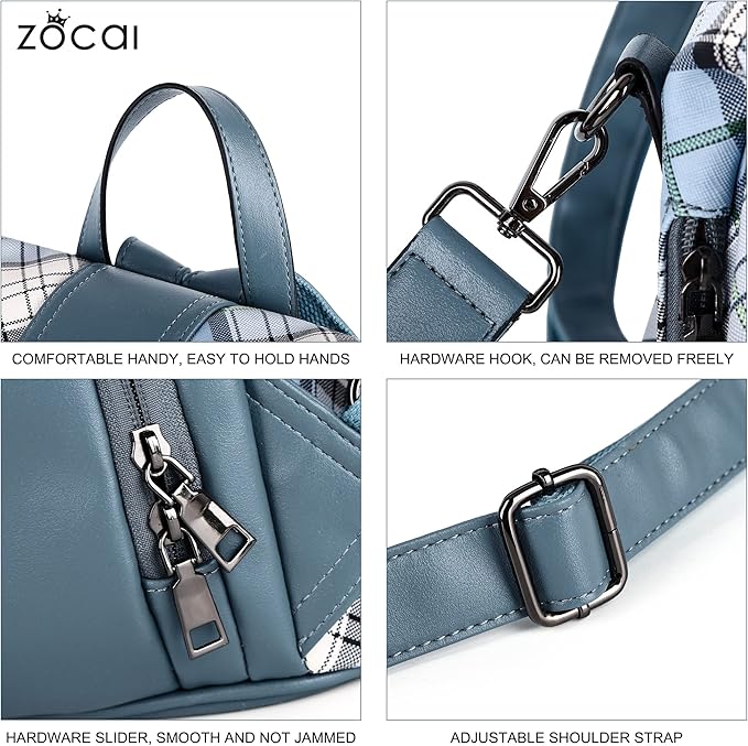 ZOCAI Backpack Purse for Women Fashion Backpack Purses PU Leather Daypacks Anti-Theft Shoulder Bag Satchel Purse
