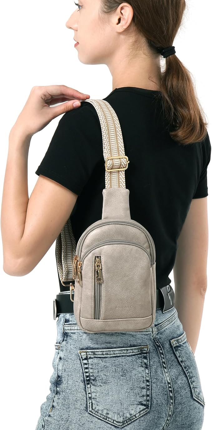 MHCNLL Small Sling Bag RFID Crossbody Purse for Women - Anti Theft Fanny Pack Chest Bag for Travel