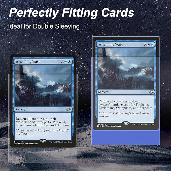 400 Pack Card Sleeves, 200 Matte Blue Trading Card Sleeve and 200 Perfect Fit Sleeves Ideal for Double-Sleeving, Compatible with MTG, TCG