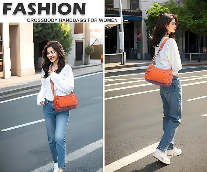 Casual Crossbody Bag with Anti Theft Pocket - Women Lightweight Water-Resistant Purse Bag