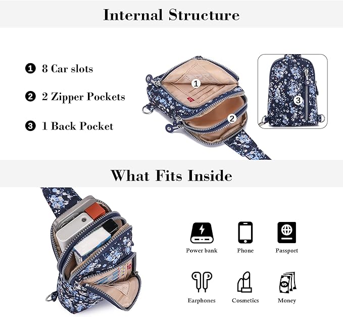 Haytijoe RFID Anti-Theft Sling Bag for Women, Small Crossbody Travel Purse with Locking Zippers, Lightweight Everyday Bag
